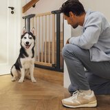 ECO TOYS Sigurnosna ograda, 74-100 cm, za stepenice i vrata, metal i drvo, dodatni paneli, | shoptok.hr