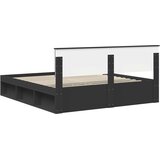  Krevetna konstrukcija Crna 200 x 200 cm Konstruirano drvo | shoptok.hr