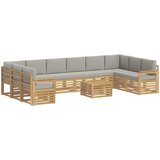  Set vanjskih sofa 8 pcs Bijela i svijetlosiva 59 x 59 x 37 cm | shoptok.hr