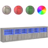  Komoda z LED lučkami siva sonoma 283x37x67 cm | Shoptok.si