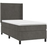  Box spring s madracem LED tamnosivi 90x200 cm baršun | shoptok.hr