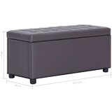 vidaXL Otoman za pohranu od umjetne kože 87,5 cm sivi | shoptok.hr