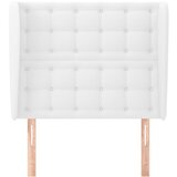  Uzglavlje s ušima bijelo 93x23x118/128 cm od umjetne kože | shoptok.hr