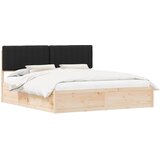  Krevetni okvir s tapiciranim uzglavljem Crna 180 x 200 cm | shoptok.hr