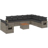  11-dijelni set vrtnih sofa od poliratana s jastucima sivi | shoptok.hr