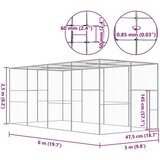  Mačja kletka 6x3x2,5 m pocinkano jeklo | Shoptok.si