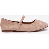 Boto Embellished Women's Ballerinas With Strap Pink Olivisse | Shoptok.si