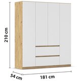 Rauch Möbel omara s klasičnimi vrati, bela, hrast artisan | Shoptok.si