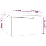  Zidni noćni ormarić sivog hrasta 34 x 30 x 20 cm | shoptok.hr