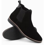 Ombre Men's leather boots - black cene