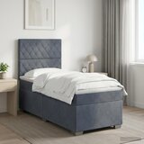  Boxspring krevet s madracem Tamnosiva 100 x 200 cm Baršun | shoptok.hr