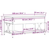  Stolić za kavu boja hrasta 100 x 55 x 50 cm od drva i metala | shoptok.hr
