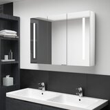 vidaXL LED kupaonski ormarić s ogledalom 89 x 14 x 62 cm sjajni bijeli Cijene