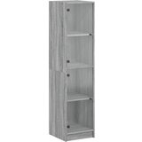 vidaXL Visoka omara s steklenimi vrati siva sonoma 35x37x142 cm, (21025762) | Shoptok.si
