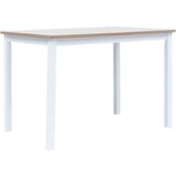 vidaXL Jedilna miza bela in rjava 114x71x75 cm trden les kavčukovca Cene