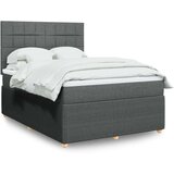 vidaXL Krevet s oprugama i madracem tamnosivi 140x190 cm od tkanine | shoptok.hr