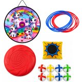 Gra Zręcznościowa Rzut do Celu 4w1 Tarcza Plansza Jednorożce Obręcze Frisbe | Shoptok.si