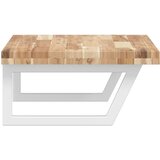  Zidna polica za umivaonik od čelika i masivnog bagremovog drva Smeđa 60 x 50 x 4 cm | Shoptok.si