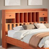 vidaXL Vzglavje s predelki voščeno rjavo 140 cm trdna borovina | Shoptok.si