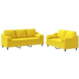 vidaXL 2-dijelni set sofa s jastucima svjetložuti od tkanine | shoptok.hr