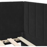  Kutni okvir kreveta s uzglavljem Crna 90 x 200 cm Baršun | shoptok.hr