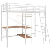 vidaXL krevet na kat sa stolićima u okviru bijeli metalni 90 x 200 cm | shoptok.hr