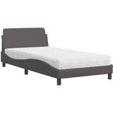 The Living Store Postelja z vzmetnico siva 100x200 cm umetno usnje - Postelja, (21610781) | Shoptok.si