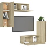  4-dijelni set TV ormarića boja hrasta sonome konstruirano drvo | shoptok.hr