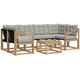 vidaXL Zunanja garnitura za sedenje 7 pcs Bela in svetlo siva, (5000280974) | Shoptok.si