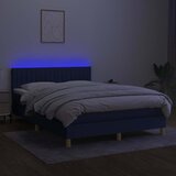  Krevet box spring s madracem LED plavi 140x200 cm od tkanine | shoptok.hr