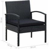  4-dijelna vrtna garnitura od poliratana s jastucima crna | shoptok.hr