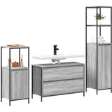  Set namještaja za kupaonicu 3 pcs Siva Sonoma Konstruirano drvo | shoptok.hr