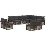 vidaXL Vrtna sedežna garnitura 12 pcs Siva in temno siva poli ratan, (5000269681) | Shoptok.si