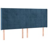 Maison Chic vzglavna omarica - nočna omarica - posteljna omarica z ušesi temno modro 163x16x118/128 cm žamet, (21712618) | Shoptok.si