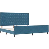 vidaXL Krevet od tamnoplave baršunaste tkanine 200x200 cm | shoptok.hr