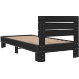  Okvir kreveta crni 90 x 200 cm konstruirano drvo i metal | shoptok.hr