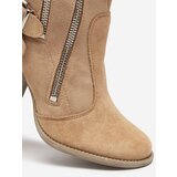 Resti Light brown women's boots on the post Ferrgo- Footwear | Shoptok.si