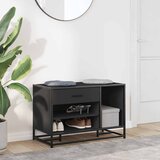  Klupa za cipele crna 80x40x53,5 cm od drveta i metala | shoptok.hr