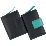 HJP Novčanik veliki ženski kožni sa RFID zaštitom 80830 10x13x3 sa spoljašnjom kopčom višebojni tirkiz | Eponuda.com