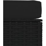  Vrtni tabure s jastukom crni 70 x 70 x 30 cm od poliratana | shoptok.hr