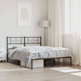 vidaXL Kovinski posteljni okvir z vzglavjem črn 140x200 cm | Shoptok.si