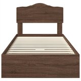  Krevet s od storage Smeđi hrast 70 x 190 cm Konstruirano drvo | shoptok.hr