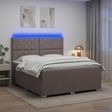  LED okvir za krevet s madracem Sivosmeđa 140 x 190 cm Tkanina | shoptok.hr