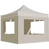 Sklopivi šator za zabave sa zidovima aluminijski 2 x 2 m krem