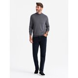 Ombre Men's knitted half-golf with viscose - grey melange | shoptok.hr