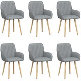 vidaXL Jedilni stoli 6 pcs Blago Svetlo siva 56,5 x 50 x 87,5 cm, (5000296708) | Shoptok.si