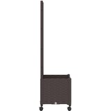  Vrtni saksija s rešetkom i kotačima Smeđa 40 x 40 x 146 cm PP | shoptok.hr