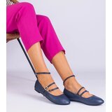D/CEO marka niezdefiniowana Navy blue eco-leather ballet flats with buckles Vitoldora | Shoptok.si