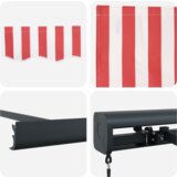 vidaXL ročna zložljiva tena rdeča in bela črta 300x250 cm | Shoptok.si