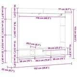 TV ormarić boja betona 152 x 22 x 113 cm od konstruiranog drva | shoptok.hr